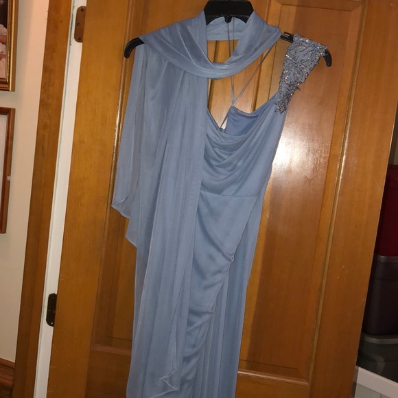 Slate Blue long evening dress - Picture 4 of 5